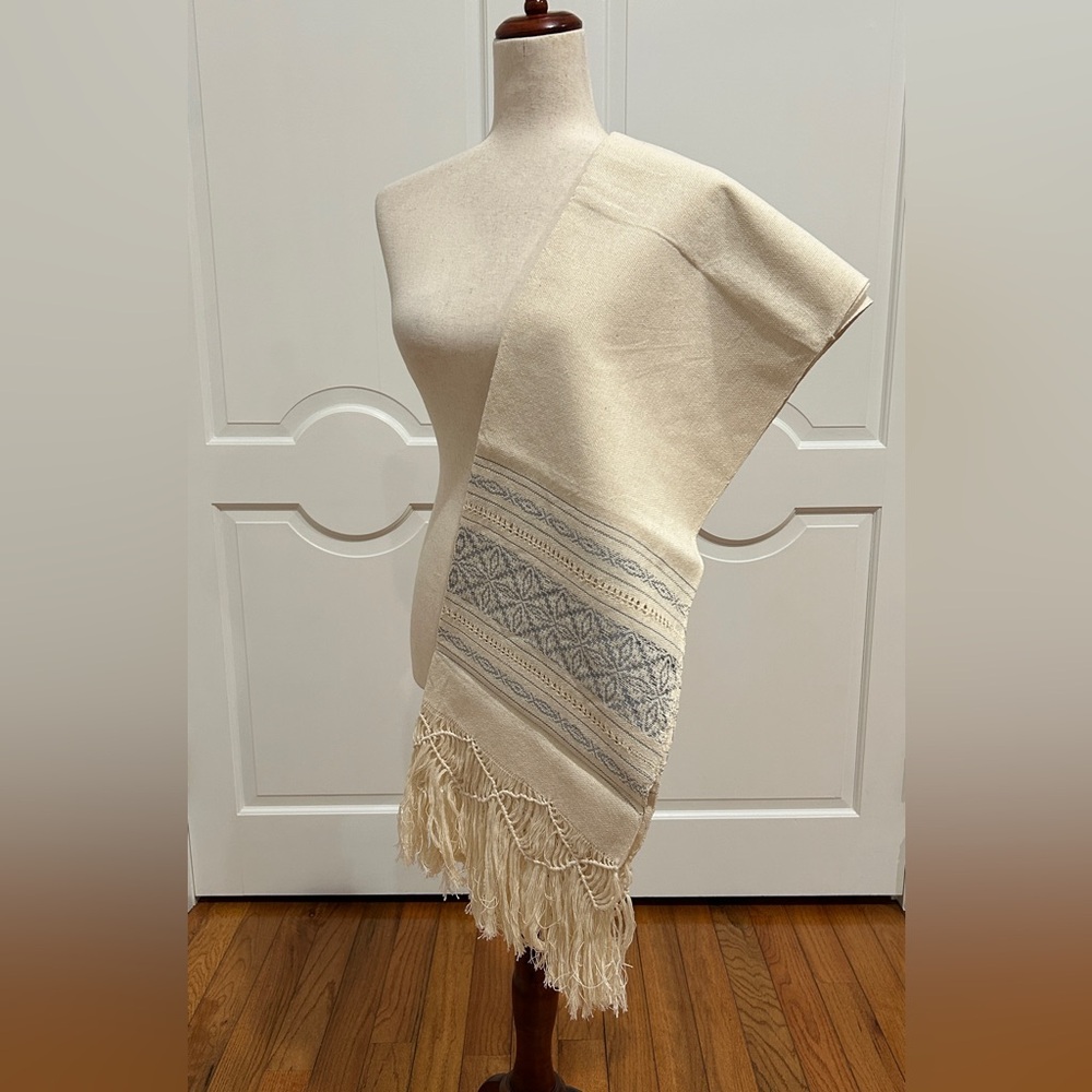 Cotton and Silk Traditional Mexican rebozo from Oaxaca. Mexican shawl, Handloom! - Picture 5 of 11